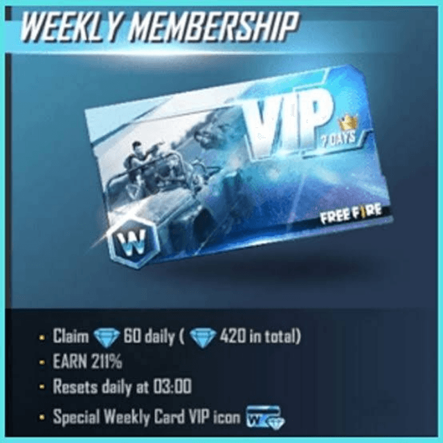 Free Fire Weekly Memebrship