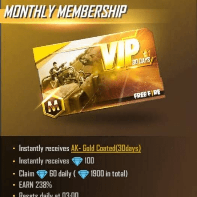 Free Fire Monthly Membership