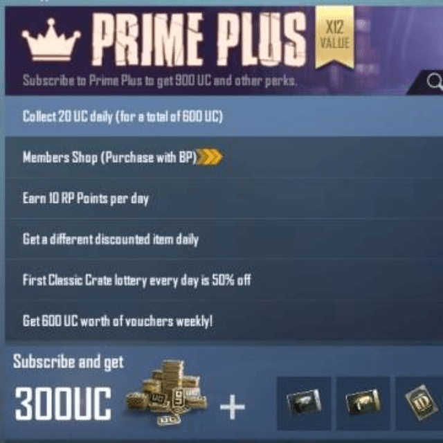 PUBG Prime Plus Subscription